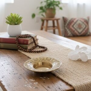 Vintage MCM Korean Zodiac Brass Trinket Dish Ashtray